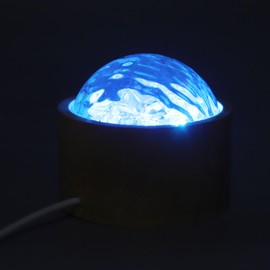 Dynamic RGB Water Lamp with Remote Control for Living Room Study Room, Original Wood Base Ocean Ripple Light