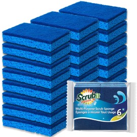 Scrubit Non-Scratch Cleaning Scrub Sponges- Scrubbing Dish Sponge Ideal for Washing Kitchen,Dishes, Bathroom &More – Dishwashing Sponge Along with A Thought Scrubber – 24 sponges