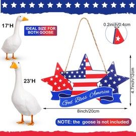 Memorywuu Porch Goose Sign 4th of July Porch Sign God Bless America Sign Independence Day Goose Accessories Decor for Yard Porch Lawn