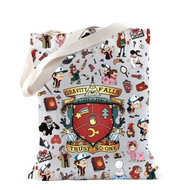 Gravity Movie Merch Trust No One Tote Bag for Movie Fans Scared Dipper Mabel Gift Mystery Shack Gift (Trust No One)