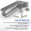 PATIKIL M8x20mm T-Slot Bolts, 20 Sets Hex Flange Nut T-Bolt