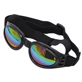 POFET Dog Sunglasses, Foldable Safety Glasses with Adjustable Strap, UV Protection, Waterproof, Snowproof, Windproof, Dustproof, for Small and Medium Dogs