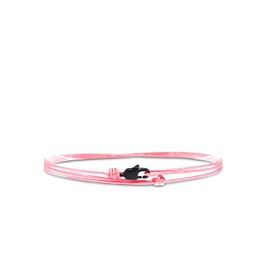 Made by Nami Thin Wrap Anklet for Men & Women with Lobster Hook Clasp - Handmade Men's Anklet - Surfer Jewellery Men's Jewellery - 100% Waterproof & Adjustable (Pink Black)
