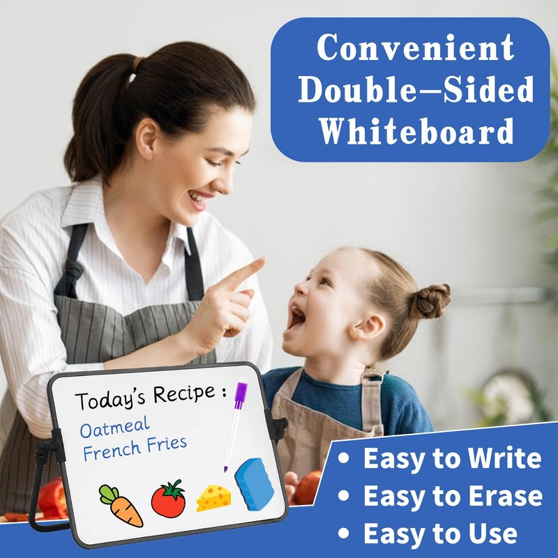 DONGDA Dry Erase Whiteboard A4, Double Sided Magnetic Whiteboard with