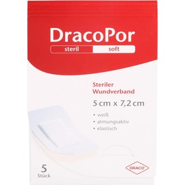 Dracopor Wound Dressing 5 x 7.2 cm Sterile, Pack of 5