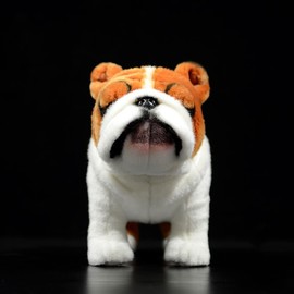 ZHONGXIN MADE Simulation Bulldog Plush Toy - Realistic 12" Standing English Bulldog Pet Dog Stuffed Animal Cute Dog Puppy Plushie Toy, Unique Plush Gift Collection for Kids