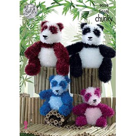 King Cole 9059 Knitting Pattern Panda's in Tinsel Chunky