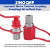 SINOCMP 1/4" Body & 1/4" NPT Hydraulic Quick Connect Fittings