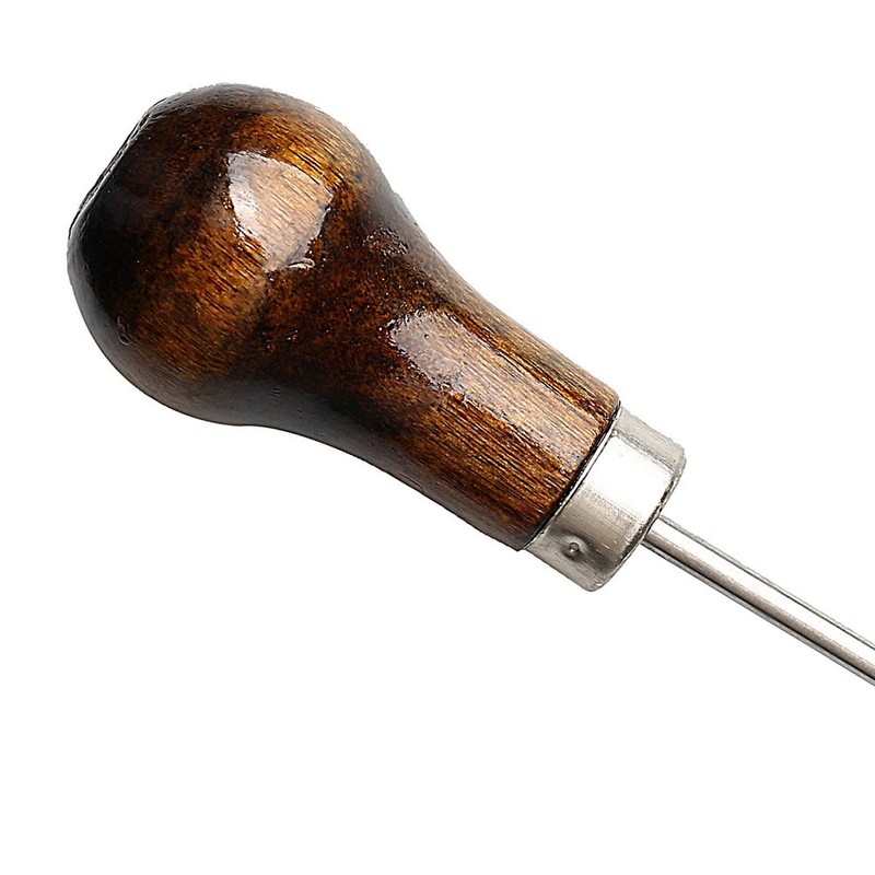 nuoshen 2 Pack Awl,Gourd Shape Awl Tailors Awl Wood Handle