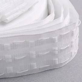 Hoonng Curtain Tape Ruffle Tape, Curtain Tape for Sewing, Pleat Tape for Curtains, 75 mm Wide, Card 5 m