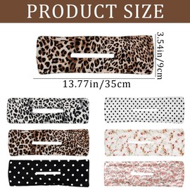 6 PCS Leopard Print Hair Bun Maker Polka Dots Hair Twist Bun Maker Flowers Hair Disk Bun Makers Twist Clips Lazy Curler Reusable Rectangle Hairstyle Accessories for Women Girls Thick Thin Tousle