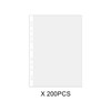 200 Pcs Poly Pockets A4 Folder,Clear Plastic Wallets A4 Punched