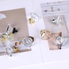 HIEMEY Glass Crystal Dresser Cabinet Knobs Antique Vintage Brass, Octagon