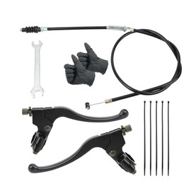 PowerMotor 22mm 7/8" Universal Handlebar Left Right Clutch Brake Lever and Cable Replacement for Taotao SSR Apollo Roketa Coolster Baja 50cc 70cc 90cc 110cc 125cc 150cc Pit Dirt Bike Motorcycle Parts