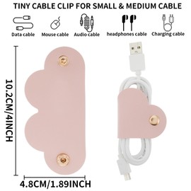 6 Pieces Cord Organizer, PU Leather Cable Organizer Reusable Cable Straps Clips Wire Ties Charging Cord Power Cord Earphone USB Holder Multipurpose Cord Holder Keeper Manager Management