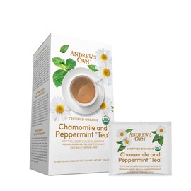 ANDREW LESSMAN Tea - Chamomile and Peppermint Tea 60 Sachets - Blend of Certified Organic Golden Chamomile Blossoms and Premium Whole-Leaf Peppermint. Refreshing, Calming. Caffeine-Free