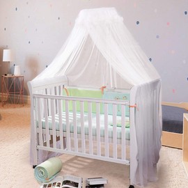 Baby Mosquito Net Baby Toddler Bed Crib Dome Canopy Netting (white) by IFELES