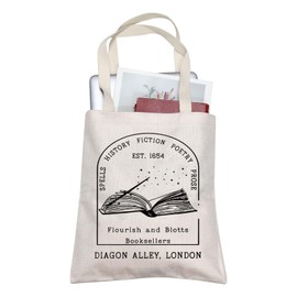 AKTAP HP Wizard Inspired Gift Magic Tote Bag Wizard Gift Universal Trip Shoulder Bag Bookish Gift Book Lover Gift Potter Merch Tote (Diagon Alley London Tote)