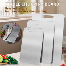 Schneidebrett Doppelseitiges Schneidebrett-Set aus Edelstahl 304