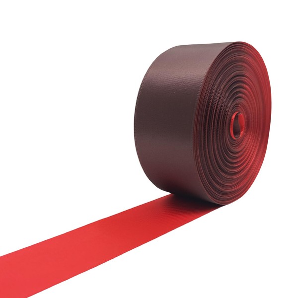 Double Faced Satin Ribbon, 1-1/2 Inch 30 Yards, Brown &