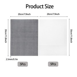 JEKUGOT 10 Pcs Plastic Mesh, Plastic Eye Mesh for Crafts DIY, Cross Stitch Fabric (Black, 30×20cm)