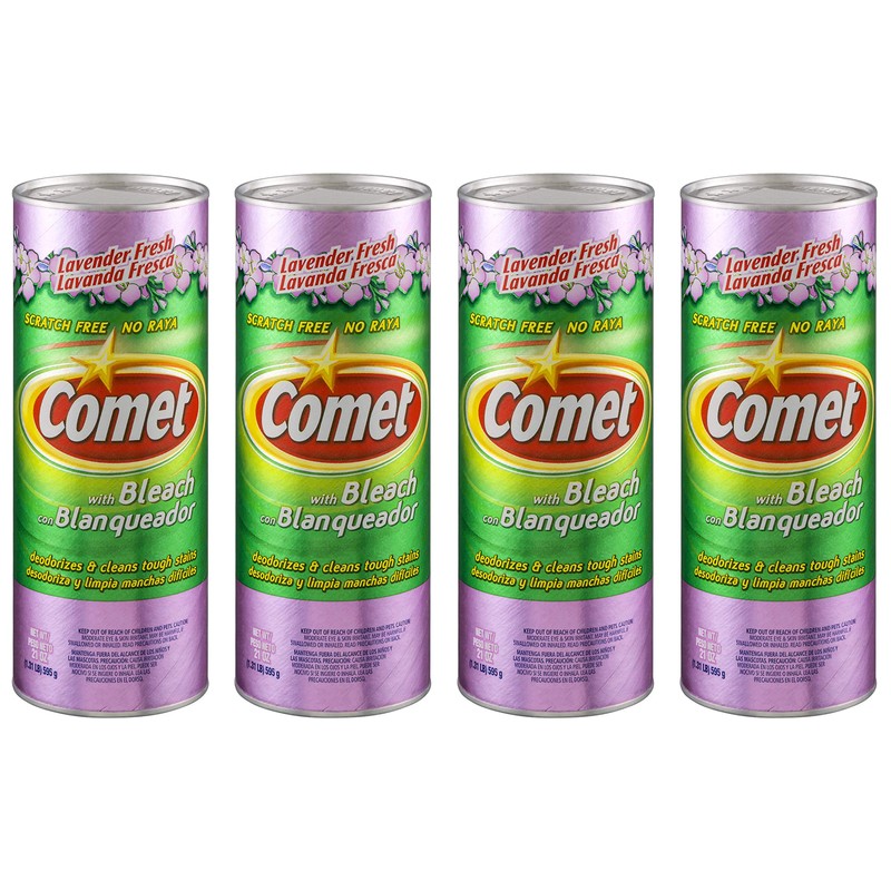 Comet Cleaner with Bleach Powder Lavender Fresh 21-Ounces | Scratch-Free