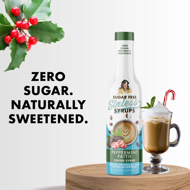 Sugar Free Peppermint Pattie Syrup - Stevia-Based, No Artificial Sweeteners,