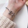 AOOMO Silver Tone Money Charm Bracelet for Women - Link