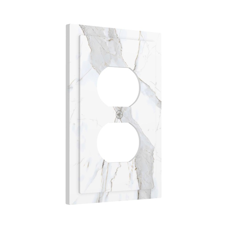 LWDZLHD White Marble Outlet Covers Decorative Light Switch Cover Wall