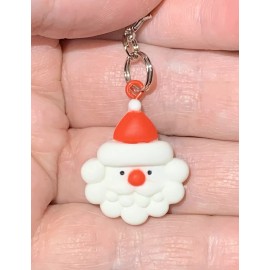 Santa Claus Christmas Charm Zipper Pull & Keychain Add On Clip!!