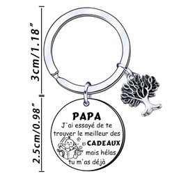YUANSI Geschenk Papa Schlüsselanhänger Papa Geschenke Vatertag Geschenk Geburtstag Papa Geschenk Geburtstag Papa Geschenke Weihnachten Papa, Farbe: silberfarben., L