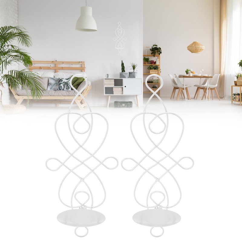 2 Sets Iron Wall Candle Sconce Holder Foldable Deformation Resistance