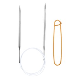 HARFINGTON Circular Knitting Needles 40" Stainless Steel US 8/5.0mm Knitting Needles 5.9" with Knitting Stitch Holder for Fast Knitting Tip to Tip Sweater Scarves Necklaces