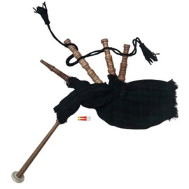 Tartancity Mini Bagpipe for Kids – Sheesham Wood with Two Free Reeds – Perfect for Beginners, Traditional Scottish Musical Instrument (Black Watch)