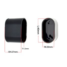 Flyshop 16Pcs Oval Chair Leg Caps Bright Black Flexible PVC Floor Protectors Furniture Table Leg Covers, 20 x 40mm, 13/16" x 1-9/16"