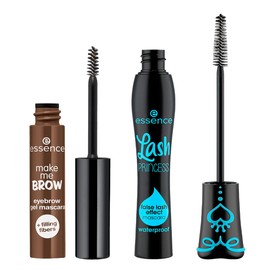 essence - Pack 2 en 1: Máscara de Pestañas Lash Princess Waterproof 12 ml + Gel de Cejas Make Me Brow 3.8 ml, Volumen, Definición y Acabado Natural de Larga Duración (Chocolaty Brows)
