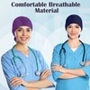 Jamntower 4 Pcs Satin Lined Scrub Caps with Buttons Adjustable