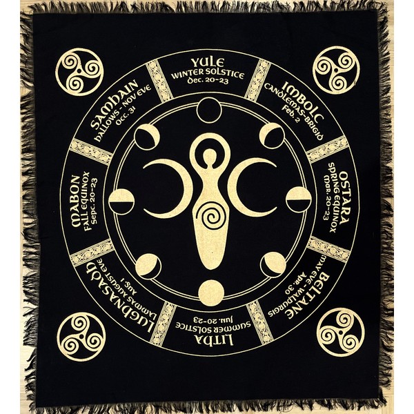 Indian Consigners Moon Phases Triple Moon Goddess Altar Cloth Celestical
