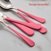 Onlycooker 20-Piece Pink Silverware Set 18/0 Stainless Steel Flatware Pink