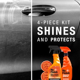 Nu Finish Coat Protector Kit, 4 Piece Car Protector Set Protects and Restores Car Shine, Includes Ceramic Coating, Rapid Shine, and 2 Microfiber Towels