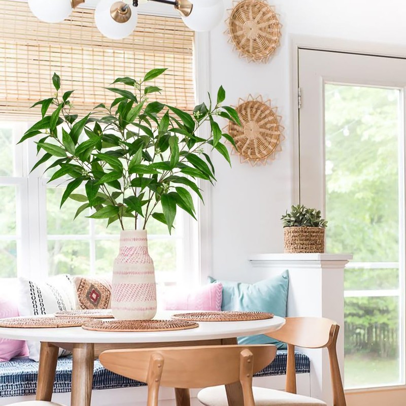 Briful Artificial Eucalyptus Stems with Seeds Real Touch Fake Branches