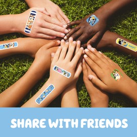 Bluey Kids Bandages, 3 Assorted Sizes 100 CT | Wear Like Stickers, Flexible Adhesive Bandages for Minor Cuts, Scrapes, and Burns. Great Gift idea and Stocking Stuffer