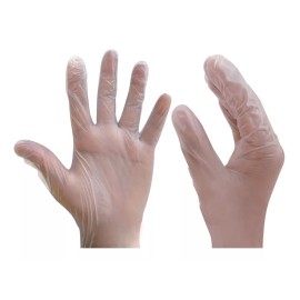 Ambiderm Guantes descartables Ambiderm BP color transparente talle S de vinilo con polvo x 100 unidades