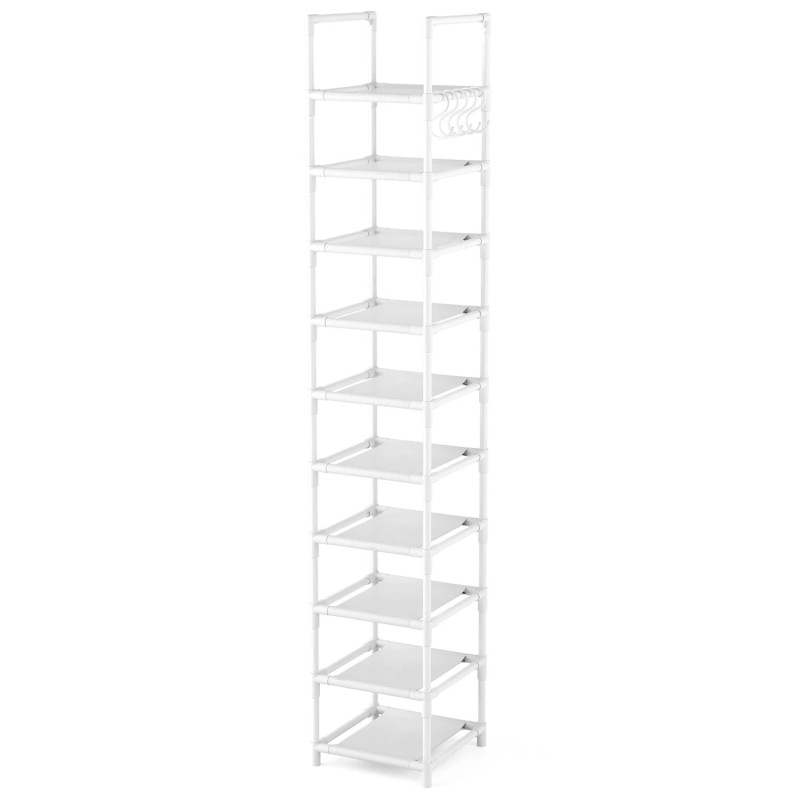 Lanteful Tall Narrow Shoe Rack 10-Tier Skinny Shoe Shelf Storage