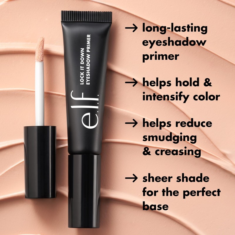 e.l.f. Lock It Down Eyeshadow Primer, Smooth, Creamy Primer For