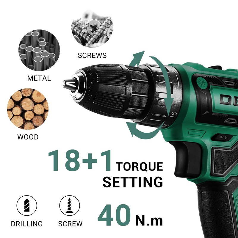Power Drill Cordless: DEKO PRO Cordless Drill 20V Electric Power