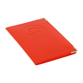 Color Pop - Car Document Holder - New - Red - Faux Leather - Unisex - 2 Compartments - Flip Closure - Transparent Card Case