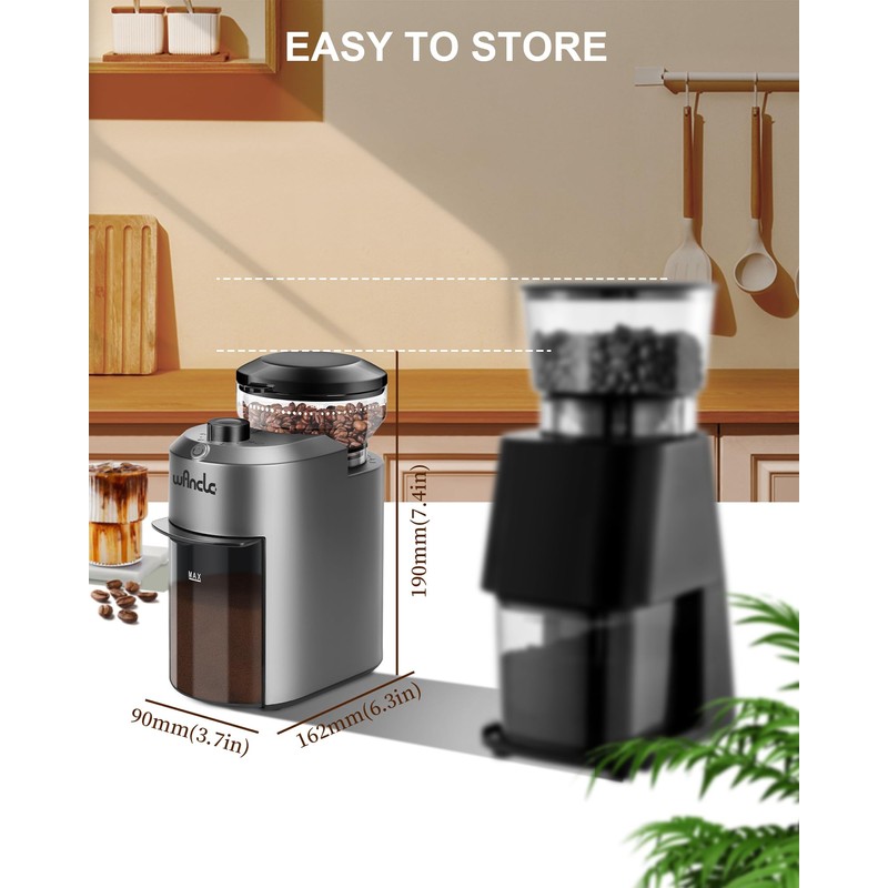 Wancle Coffee Grinder - Electric Burr Coffee Grinder - Adjustable
