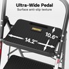 BONTEC 3-Step Ladder, Folding Step Stool, 600lbs Max Load Capacity,