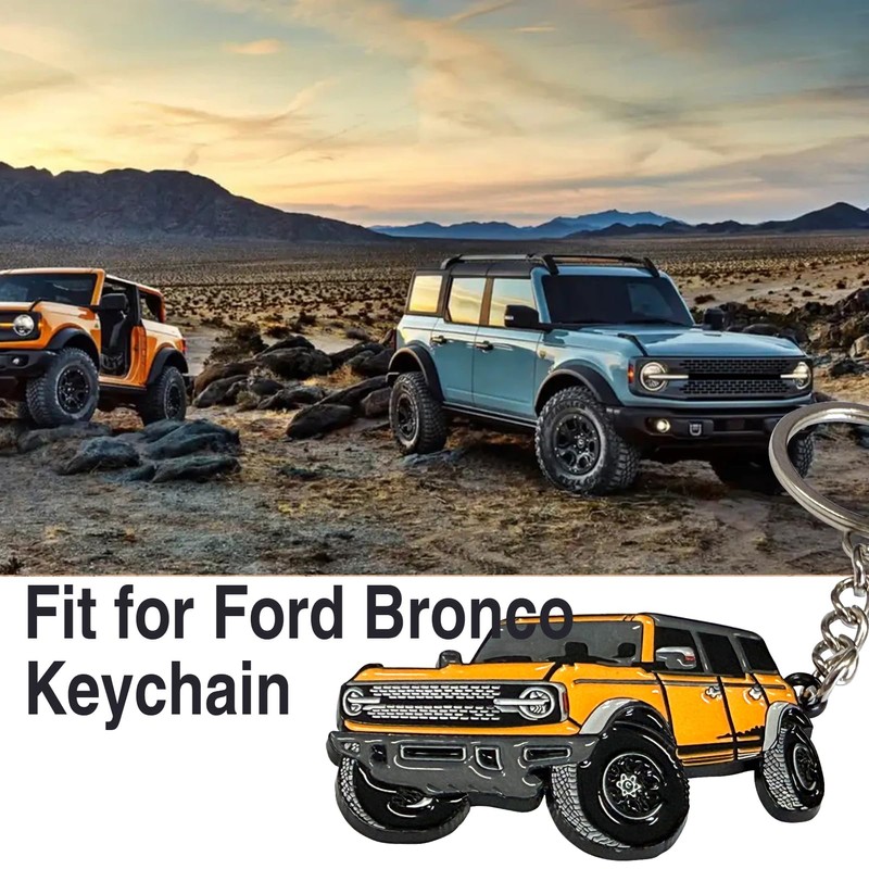 LSAUTO Car Keychain Compatible with Ford Bronco. Alloy Car Pattern